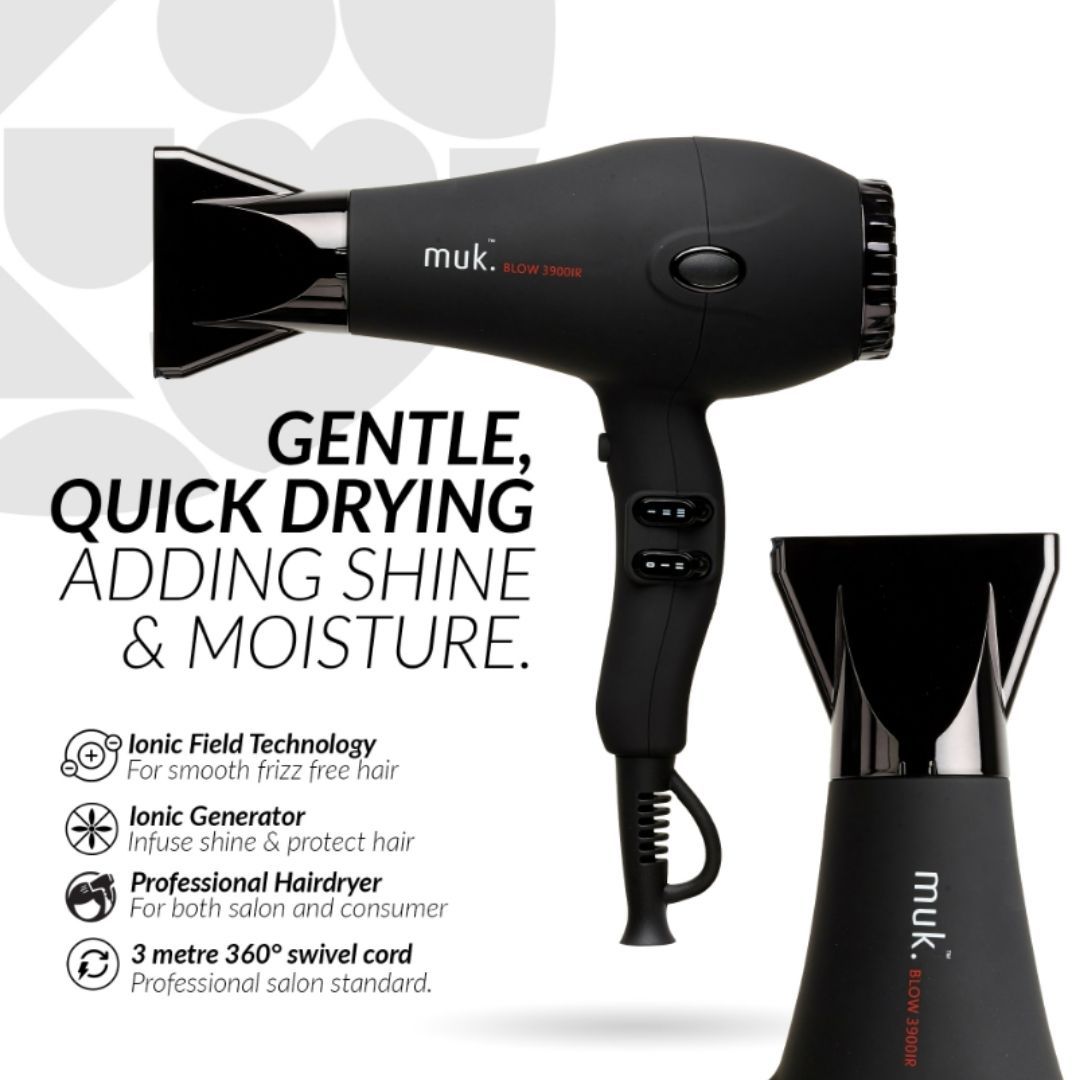 Muk Blow 3900-IR Hair Dryer Black Edition